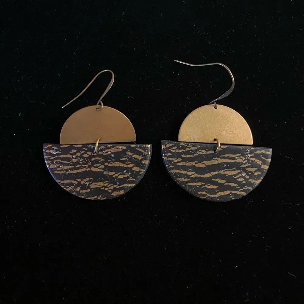 Modern Half Cresent Moon Shaped Earrings